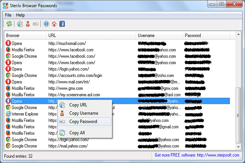 SterJo Browser Passwords