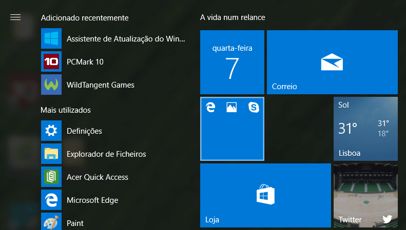 Actualização para Criativos Windows 10