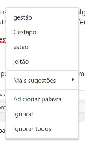 Menu de contexto do FLiP