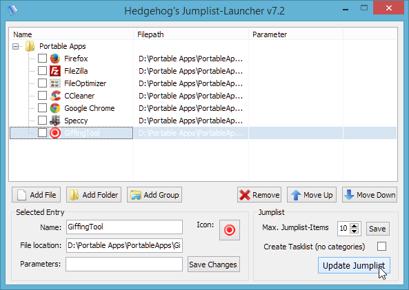 Jumplist Launcher para Windows