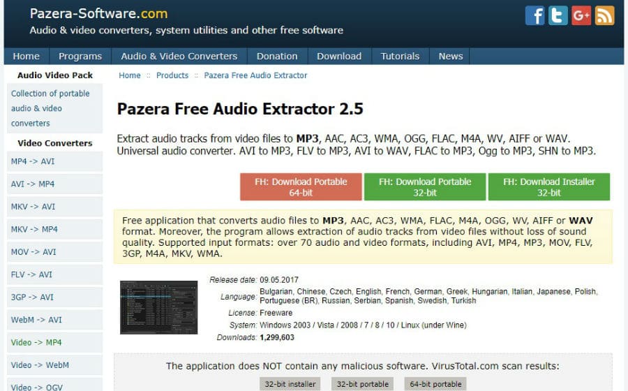 Passo 1 - Instalar Pazera Free Audio Extractor