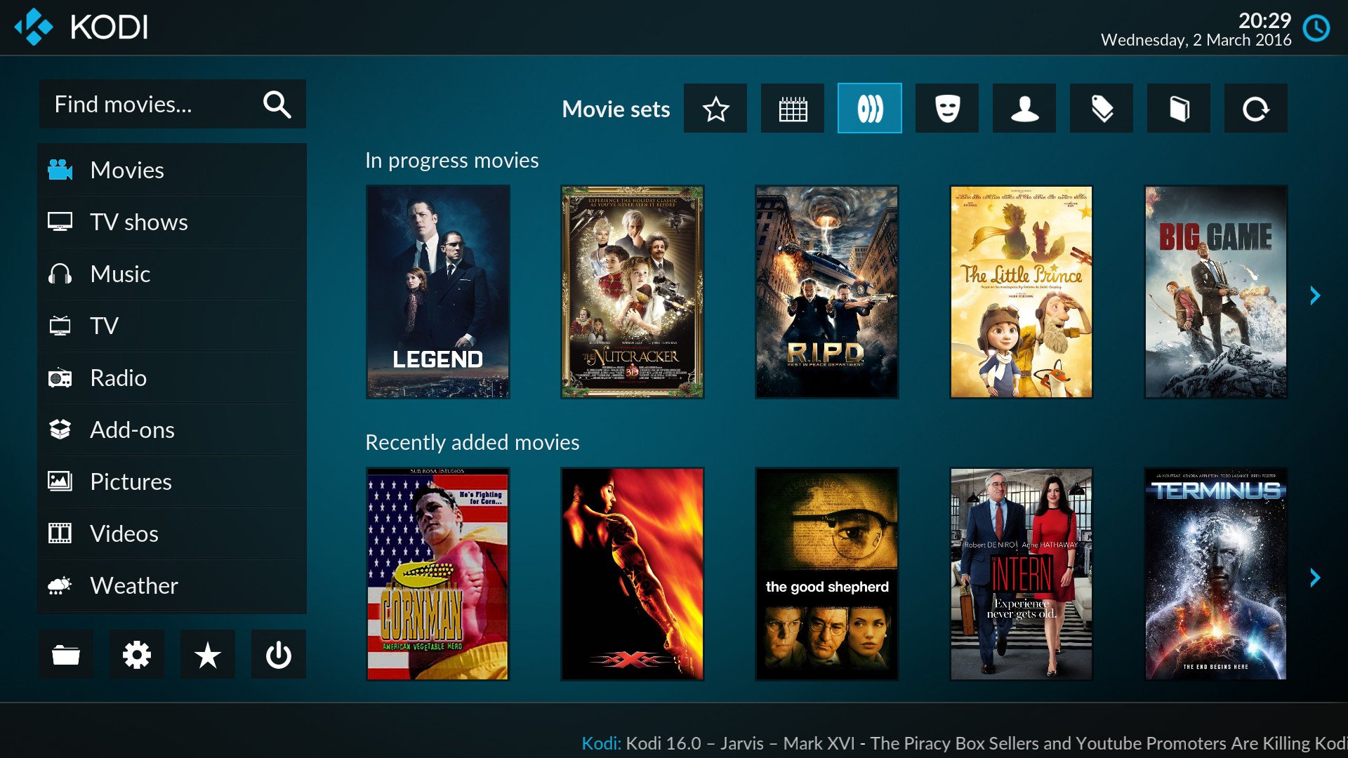 Interface do Kodi