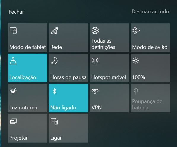 Botões Windows 10