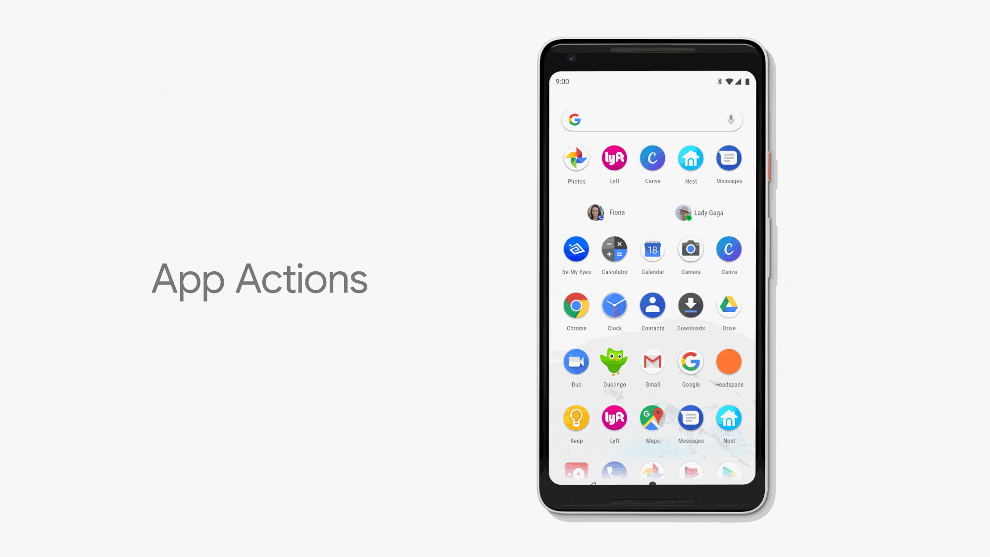 Android P app-actions