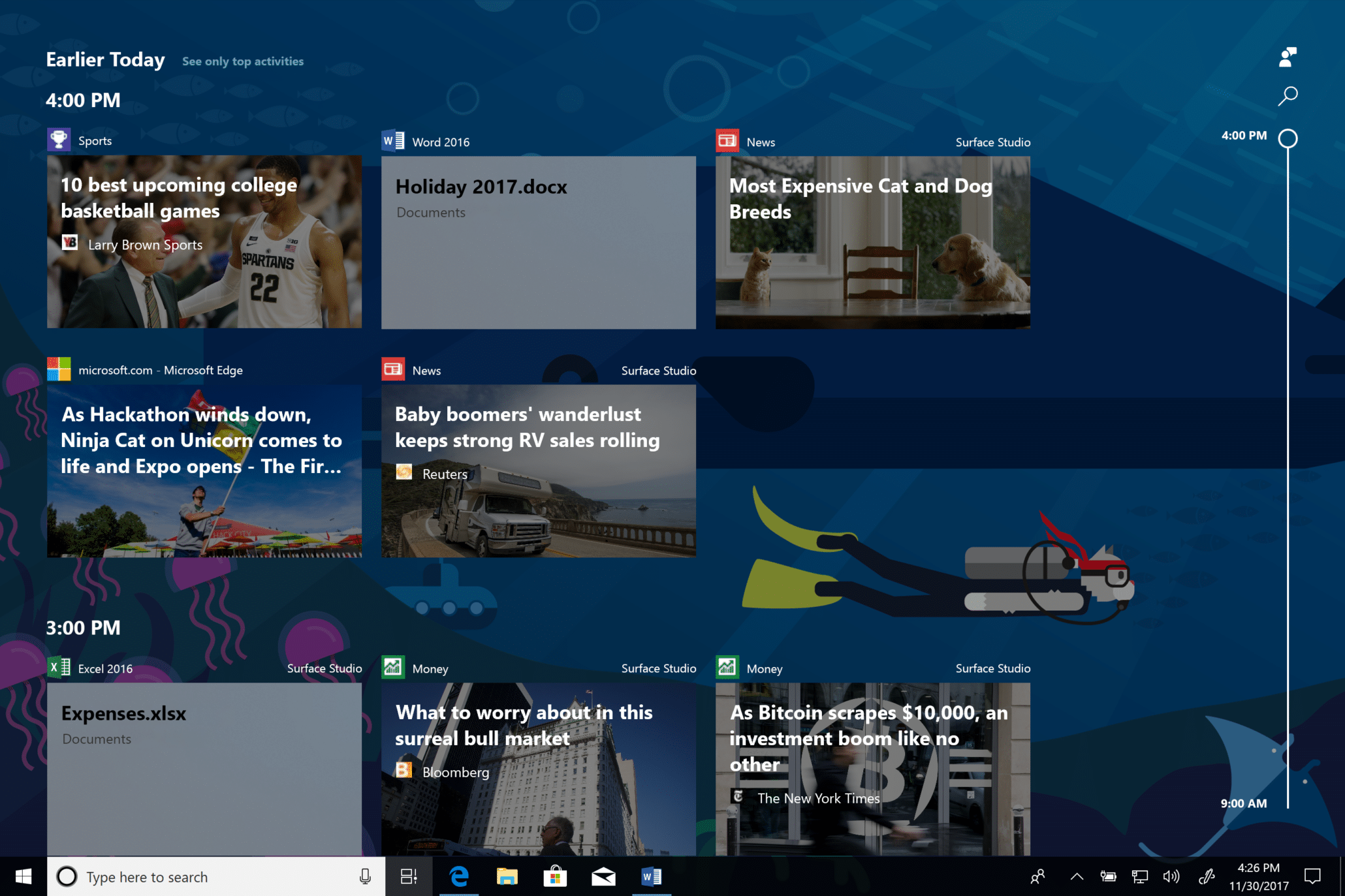 Timeline Windows 10