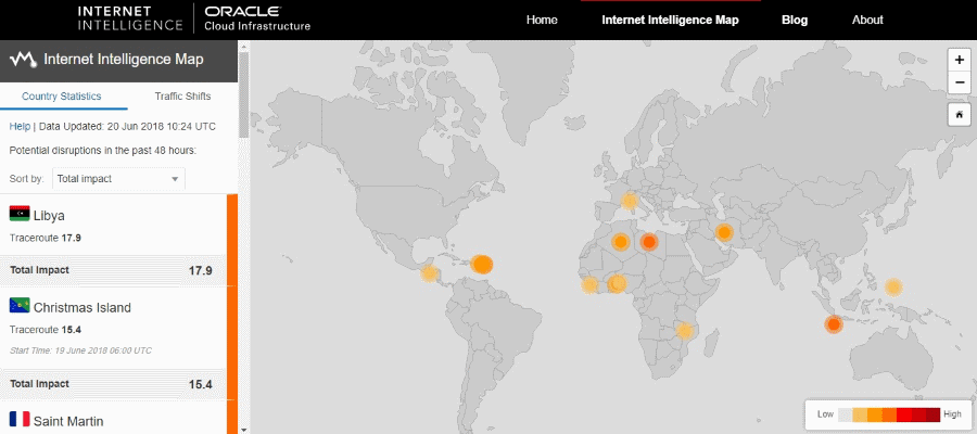 Oracle Internet Intelligence Map