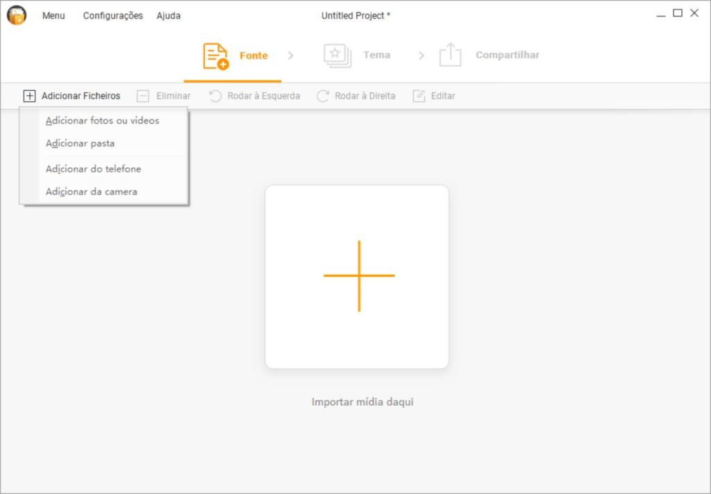 Slideshow Maker Passo 1 Ficheiros