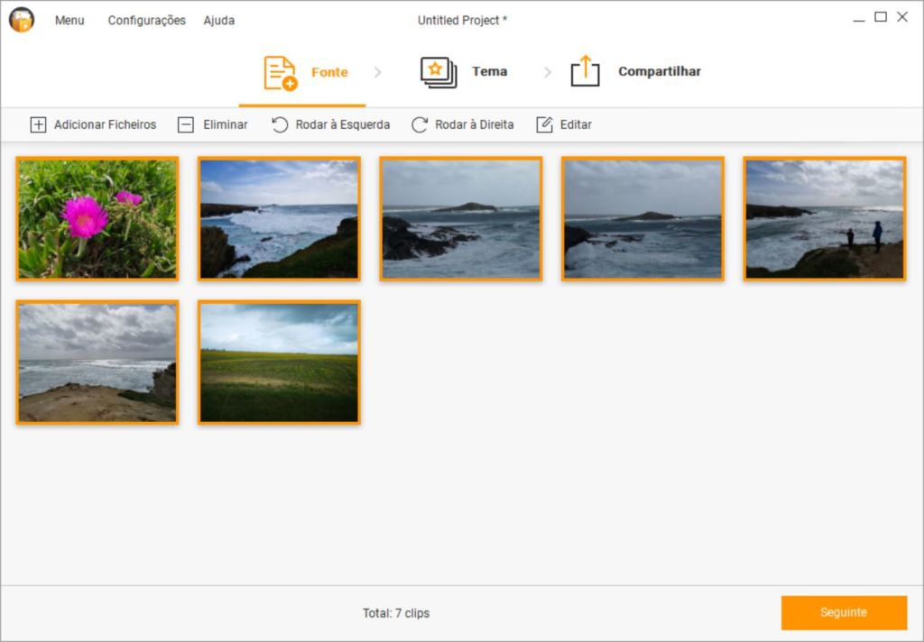 Slideshow Maker Passo 1 Ficheiros