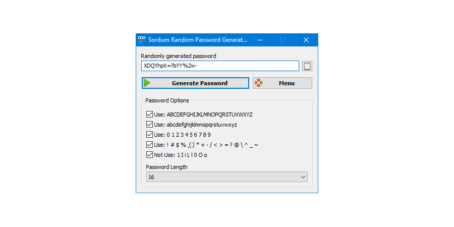 Sordum Random Password Generator