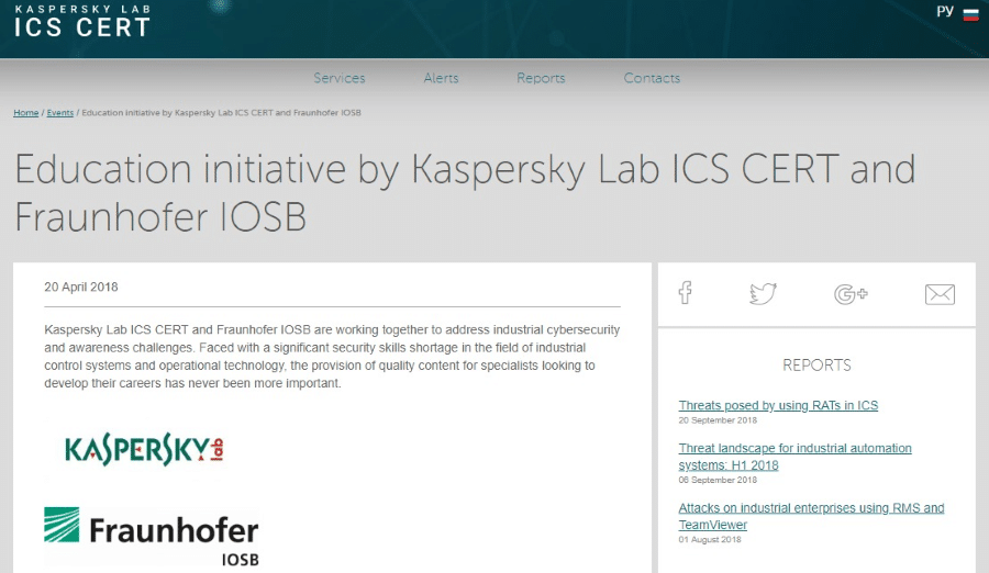 Kaspersky Lab ICS Fraunhofer IOSB