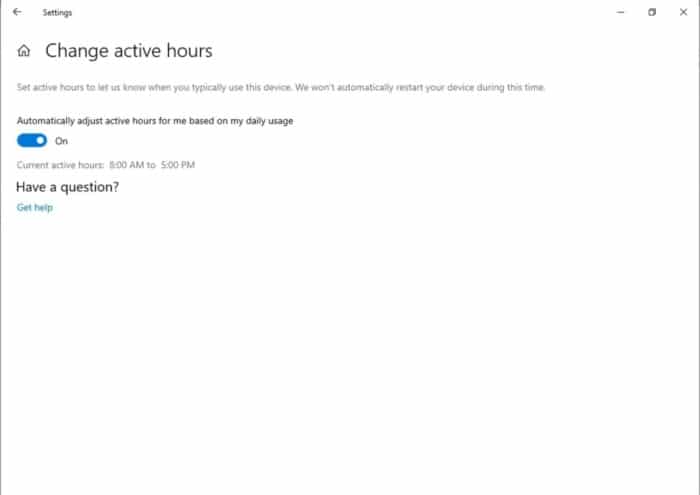 Horas Activas, Windows, Windows Update