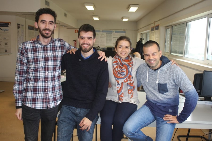 Investigadores Daniel Canedo, Ricardo Ribeiro, Alina Trifan e António Neves