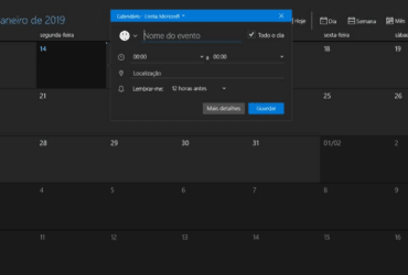 Calendário Windows 10