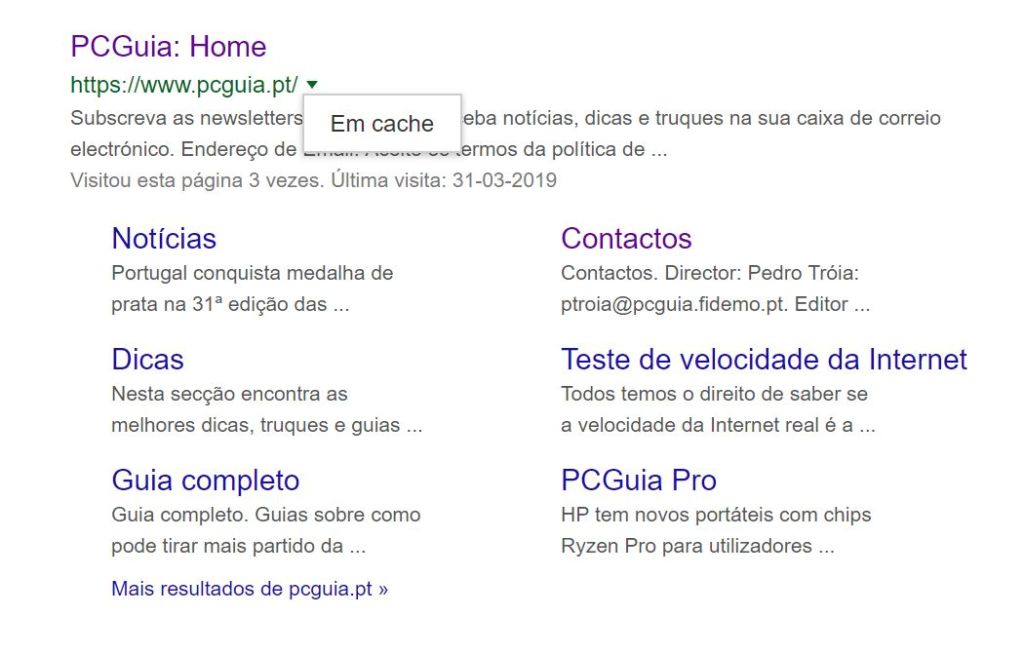 Cache Google