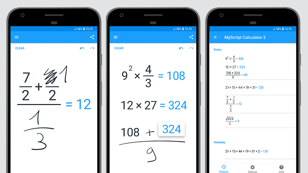 แอปเพื่อการศึกษา MyScript Calculator