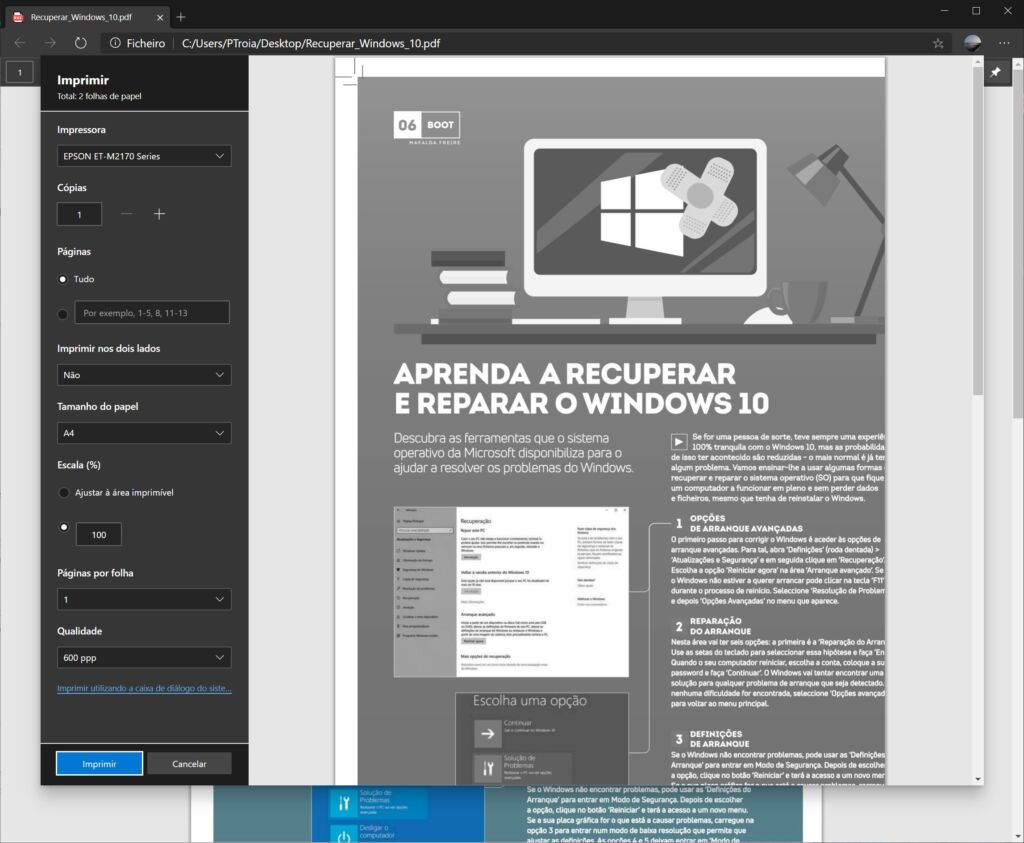 Microsoft Edge - Imprimir