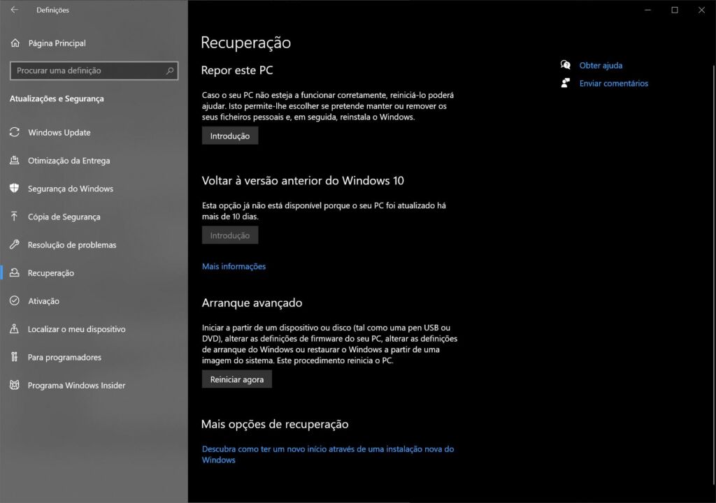 Reposição Windows 1