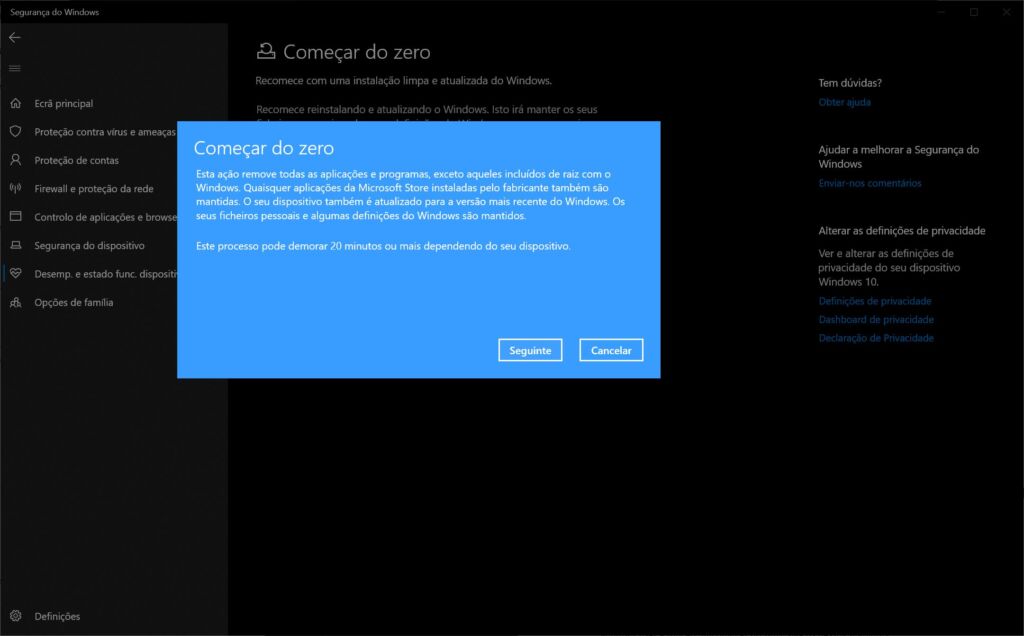 Reposição Windows 7