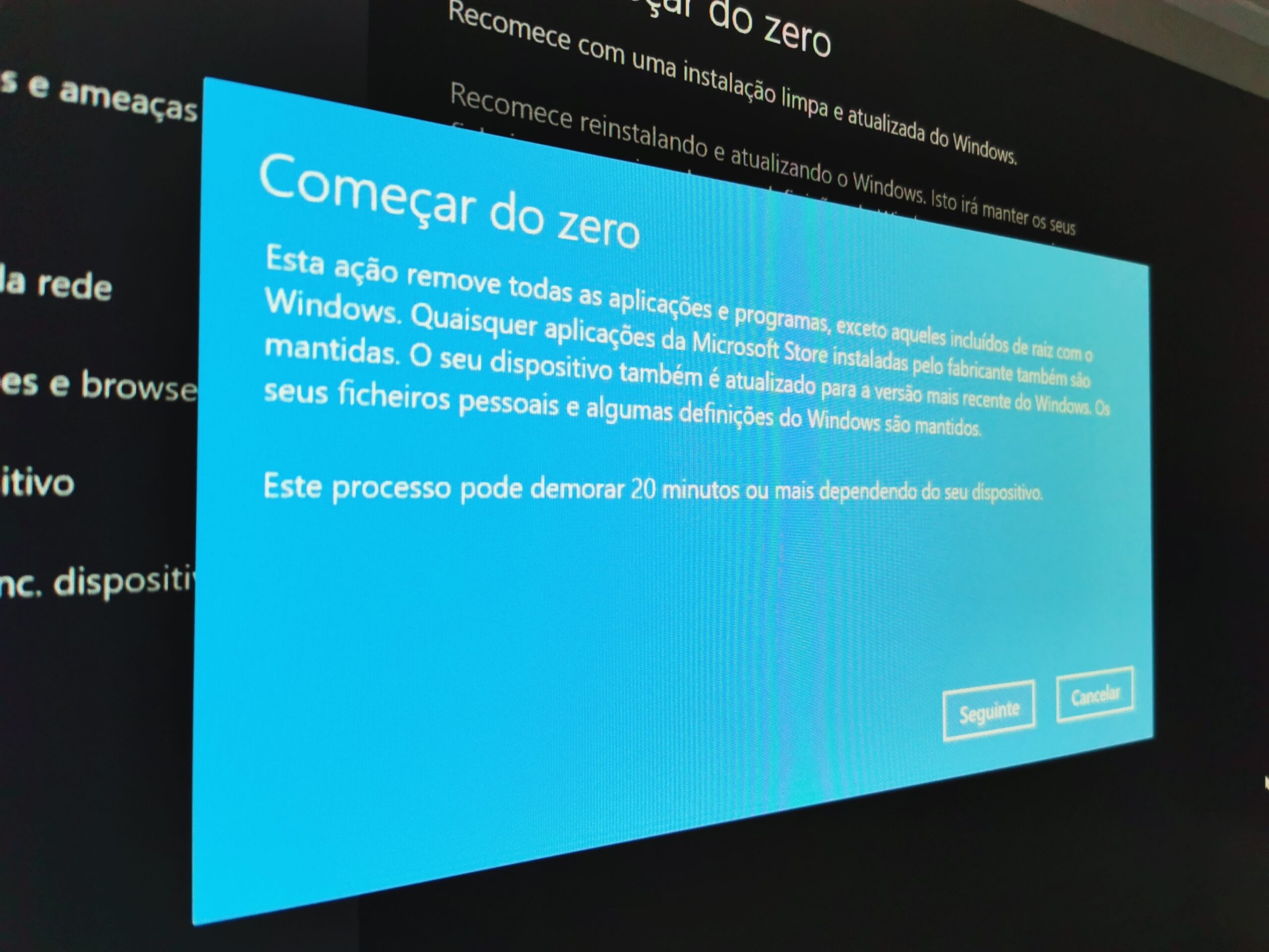 Reposição Windows 10