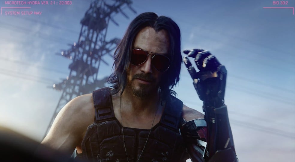 Keanu Reeves é o protagonista de Cyberpunk 2077. ©Microsoft