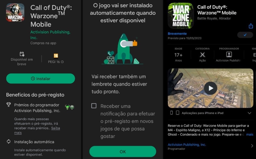 Call of Duty: Warzone Mobile  Após pré-registro no iOS, vídeos