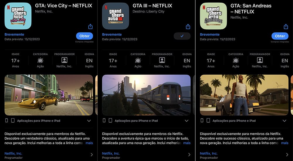 GTA ficará disponível de graça para assinantes da Netflix; entenda