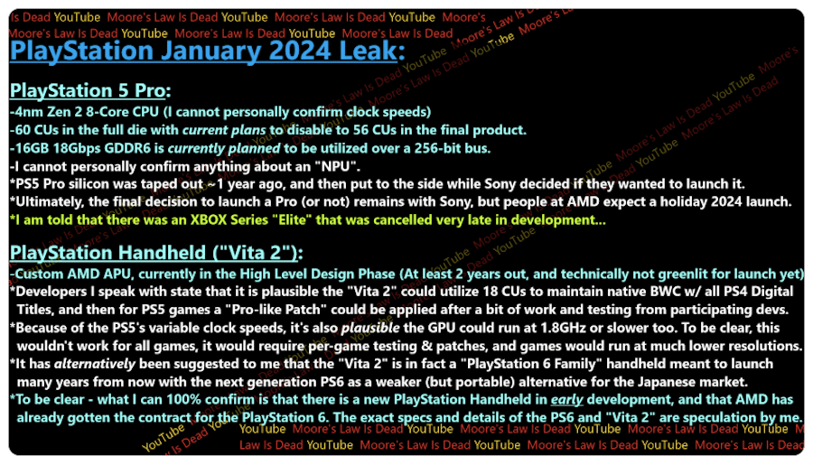 ©Moore's Law is Dead - PS Leak