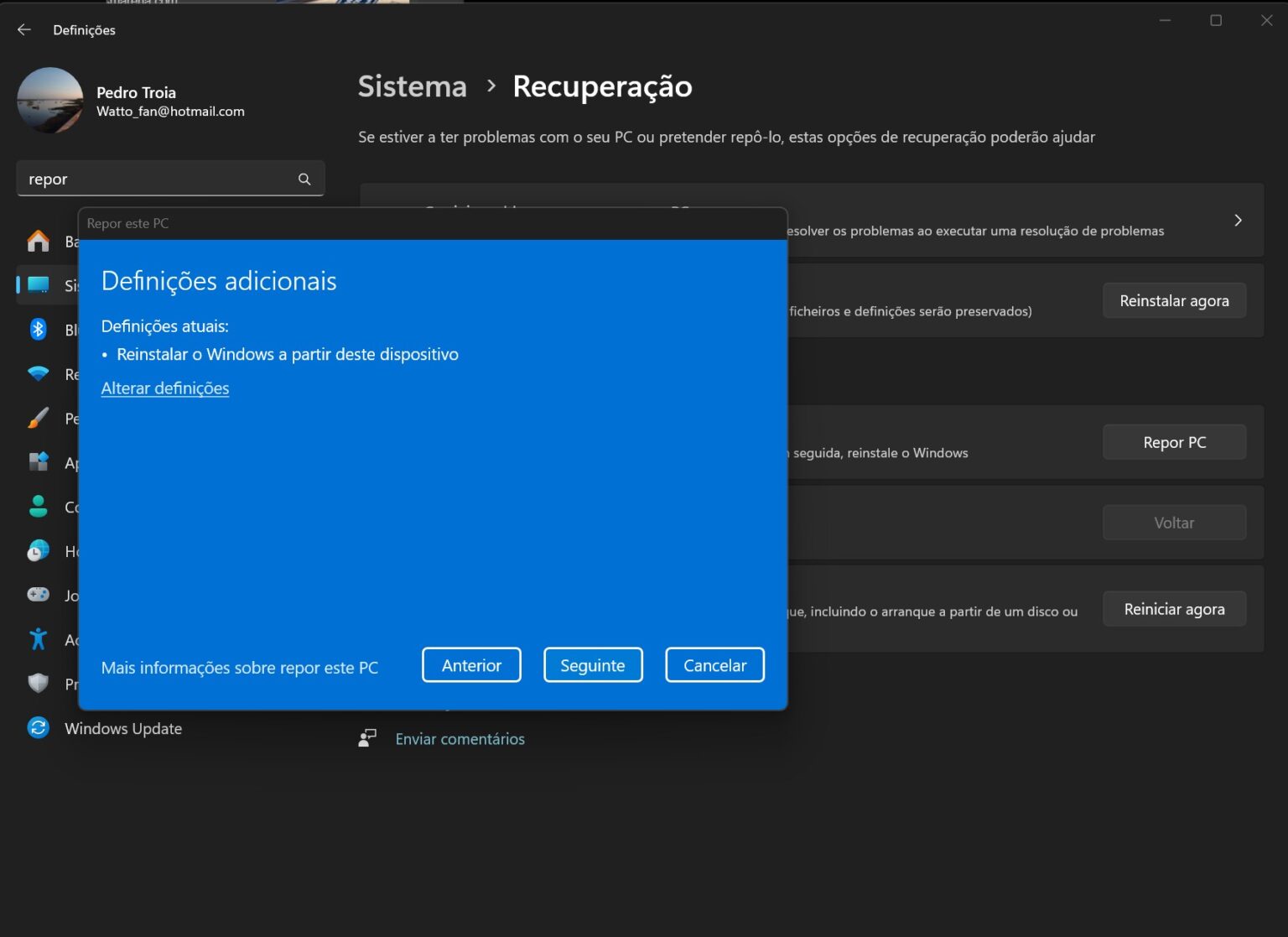 Como repor as definições de fábrica do Windows 11 e manter os seus ...
