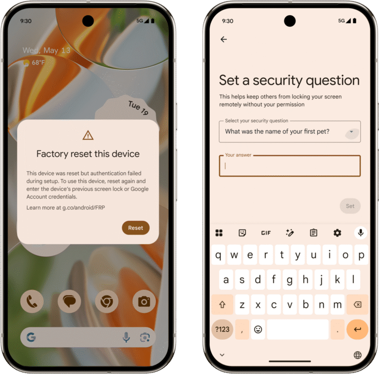 FRP and Remote Lock security question combined