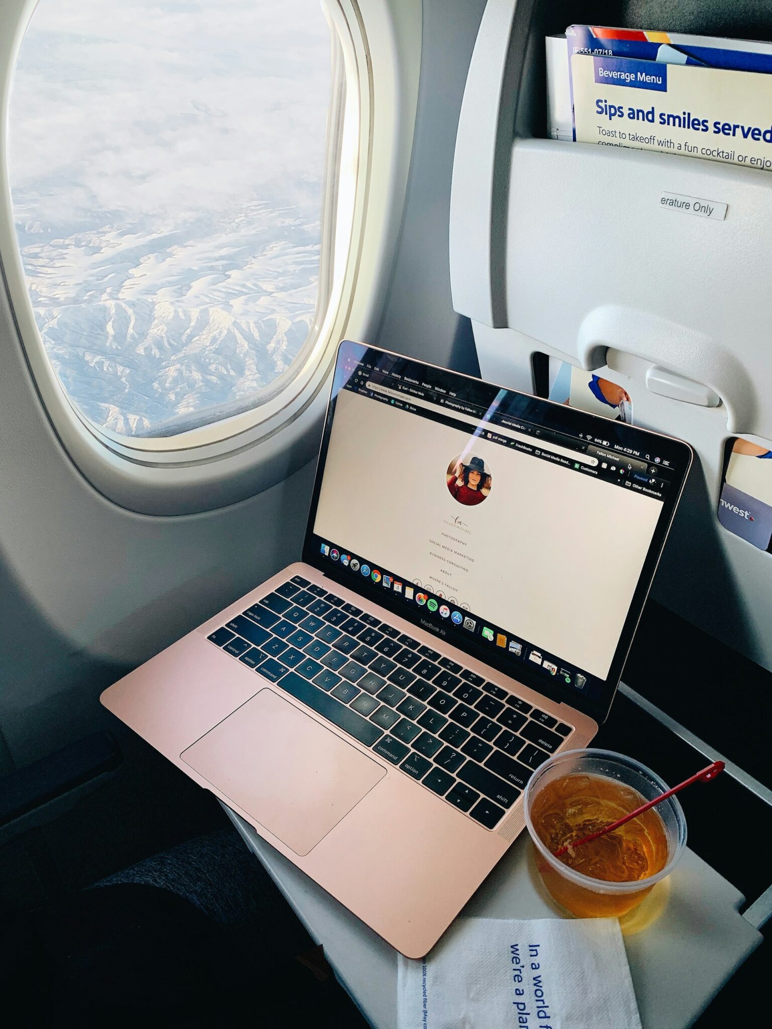 PC num avião