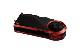 ROG Matrix GeForce RTX 5090 - ASUS Graphics Card 30th Anniversary Edition_Angled Back (Grande)