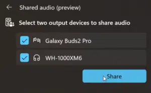 Partilha Auscultadores Windows