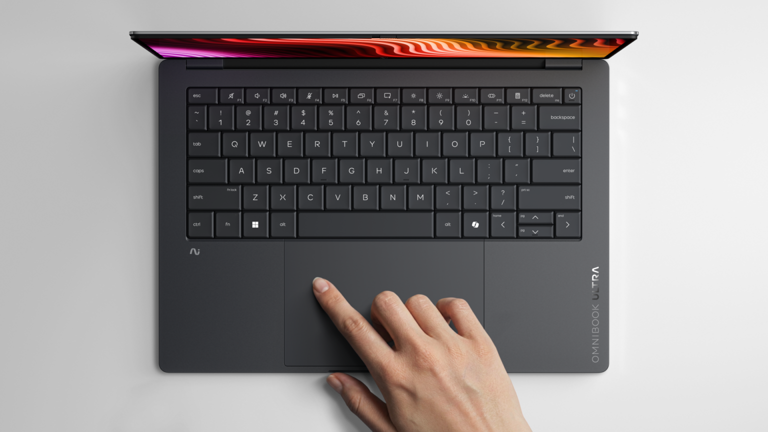 HP OmniBook Ultra 14_EclipseGray_Top_Keyboard