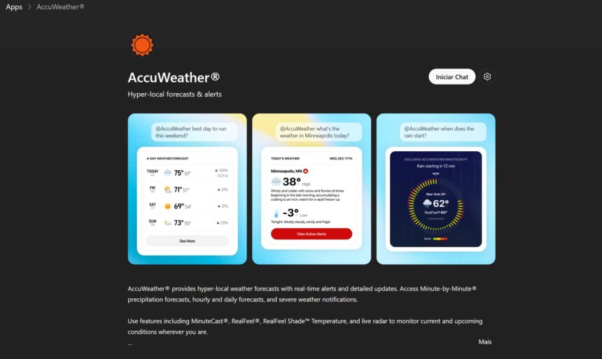 Accuweather no ChatGPT