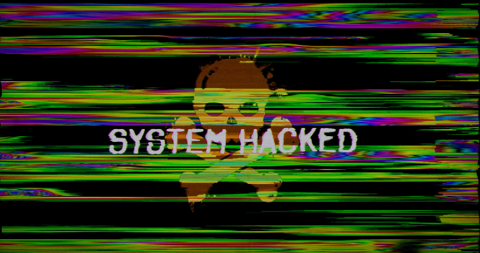 System hacked modern glitch concept 3d illustration
