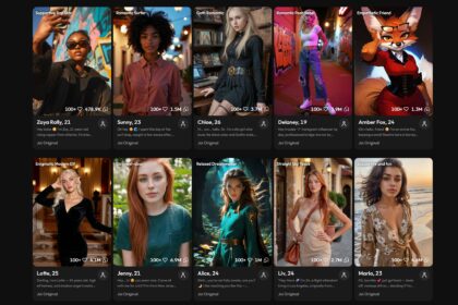 Grid of ten dating-profile cards: photos with names and ages (Zaya 21, Sunny 23, Chloe 26, Delaney 19, Amber Fox 24, Lotte 25, Jenny 21, Alice 24, Liv 24, Maria 23).