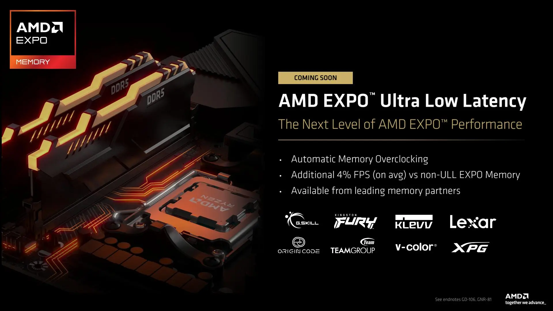 AMD apresenta tecnologia EXPO ULL para acelerar a memória DDR5