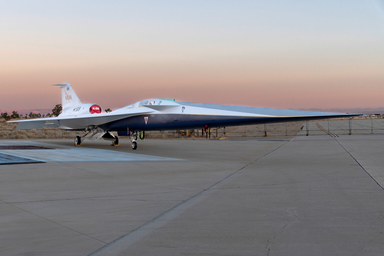 NASAs_X-59_Sits_on_Ramp_AFRC2023-0198-03