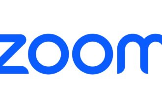 Zoom wordmark in bold blue on a white background