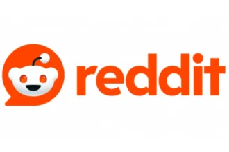 Reddit logo: orange speech bubble with the Snoo mascot, followed by the word reddit in orange on white background.