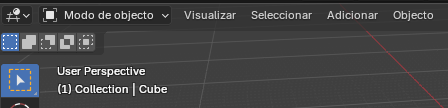 Blender UI: 3D Viewport in User Perspective showing a selected cube named 'Cube' in the (1) Collection.