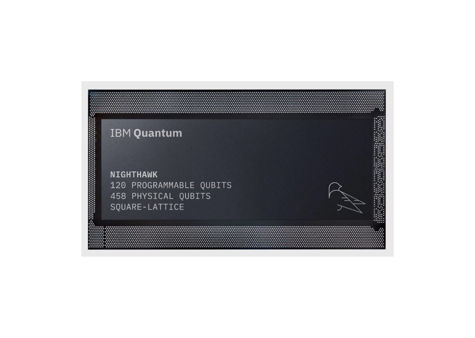 IBM Quantum Nighthawk processor: 120 programmable qubits and 458 physical qubits on a square-lattice layout.