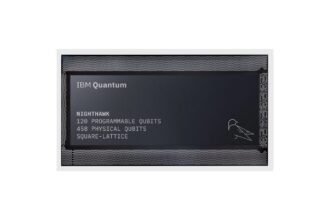 IBM Quantum Nighthawk processor: 120 programmable qubits and 458 physical qubits on a square-lattice layout.