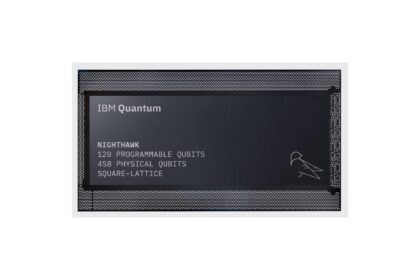 IBM Quantum Nighthawk processor: 120 programmable qubits and 458 physical qubits on a square-lattice layout.
